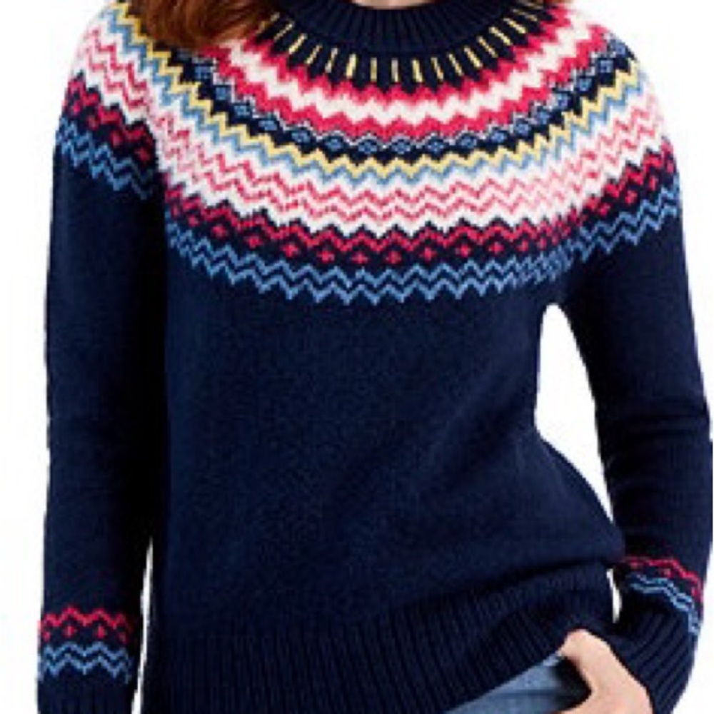 Style & Co. Navy Chevron Sweater NWOT